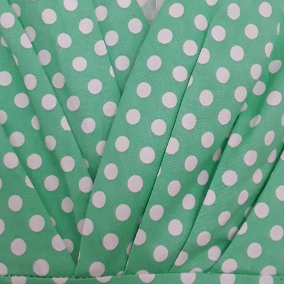 Pinup Mint Green Dress with Pokadots - Picture 3 of 4